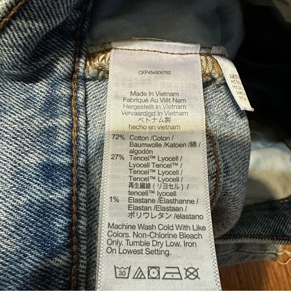 Madewell Blue Denim Jean HIGH Rise Mid Lenght Shorts Cotton Blend Raw Hem